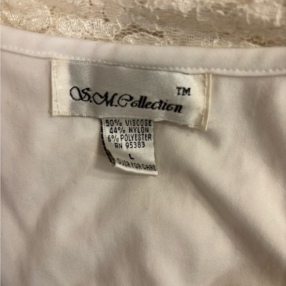 Vintage white lace beaded long sleeve blouse size L - Picture 16 of 16